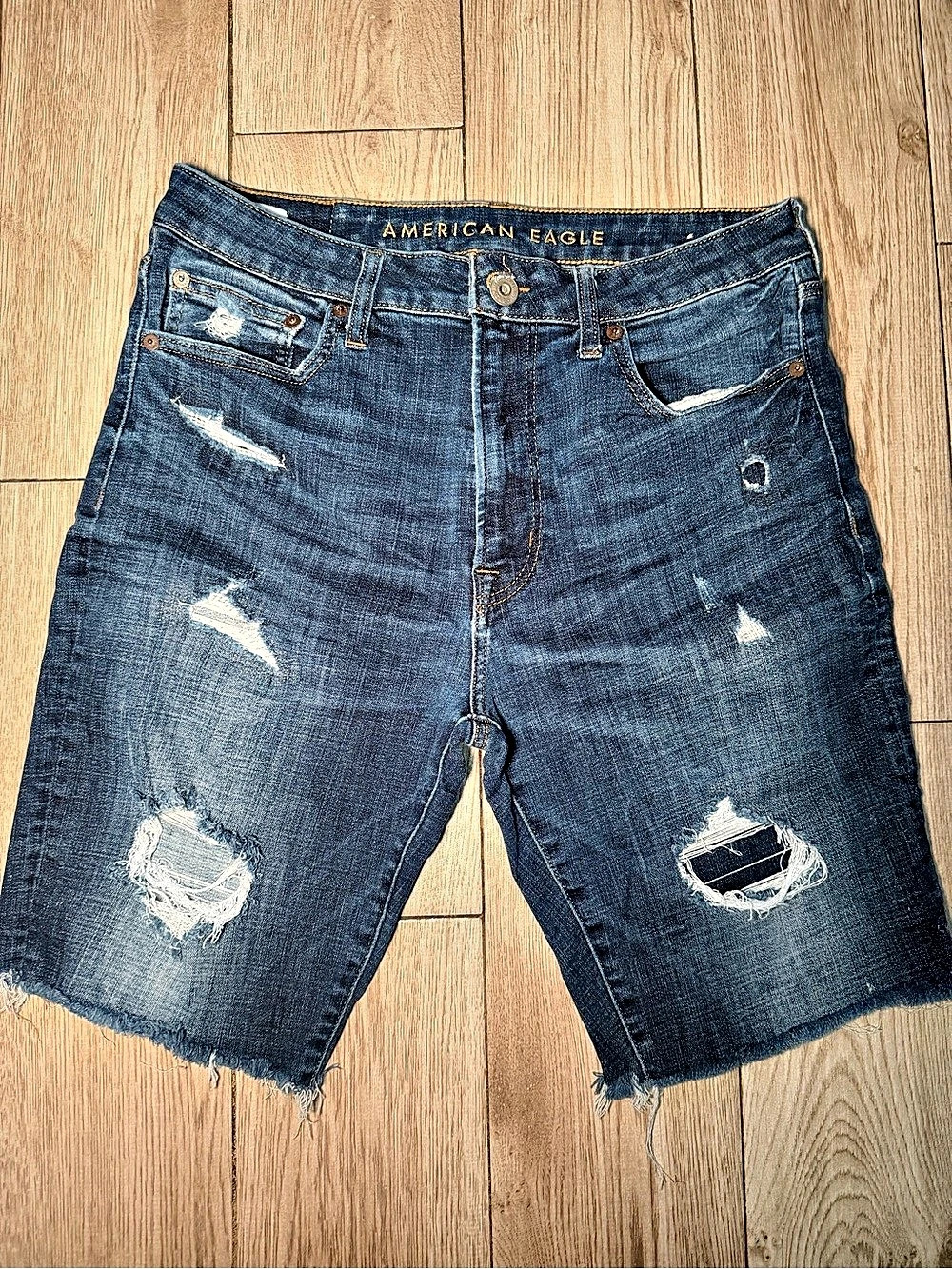 American Eagle Ne(X)t Level Men's Distressed Denim Jean Shorts Waist 33
